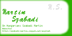 martin szabadi business card